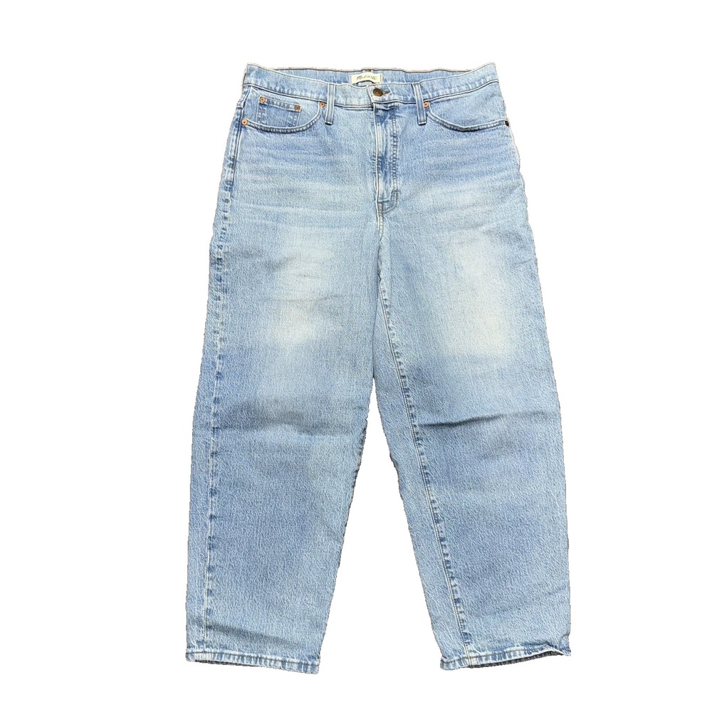 Madewell Balloon Jeans Women's Size 31 Light Wash Denim Inseam 27" Wide Leg